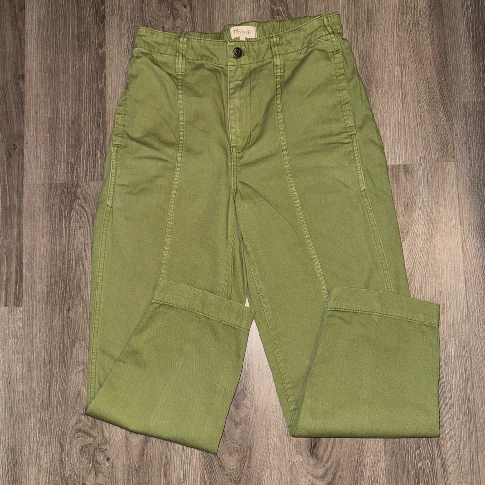 Madewell Women's Green Straight Leg 100% Cotton Jeans Pants Size Small